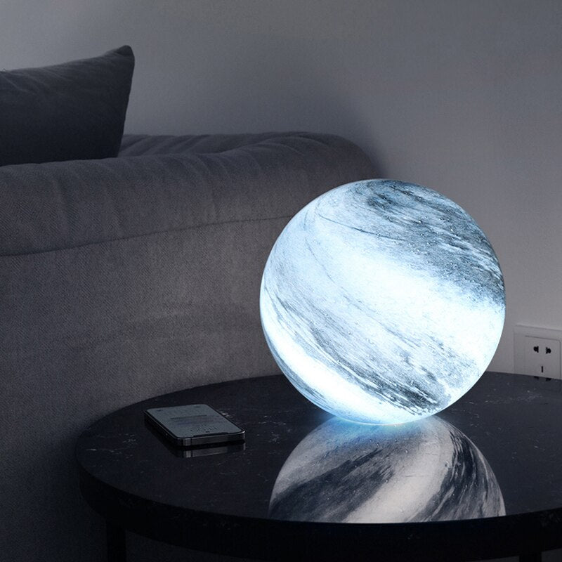 Lámpara lunar de cristal con 16 colores de luz y control remoto