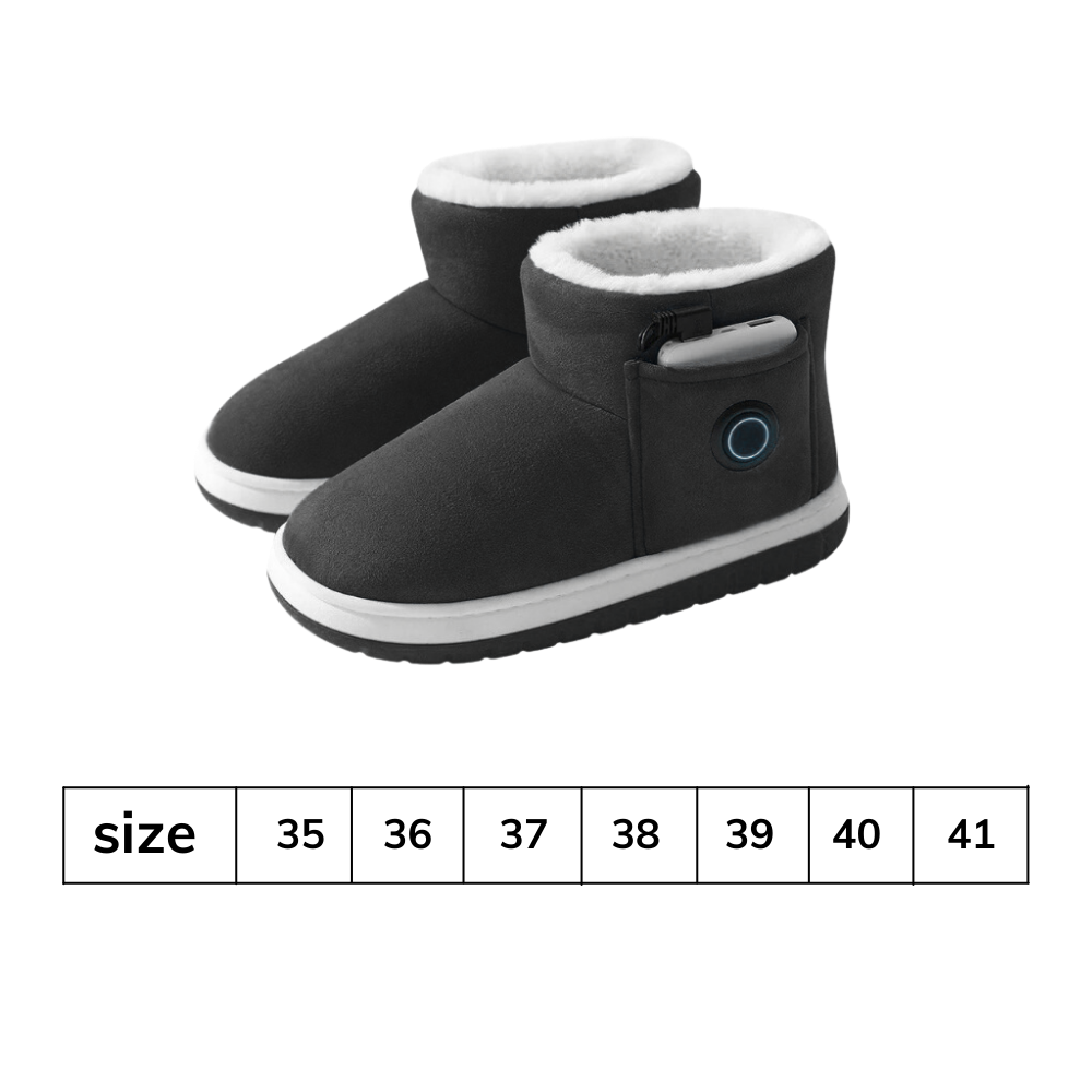 Botas de inverno aquecidas com níveis de aquecimento ajustáveis e forro interior macio