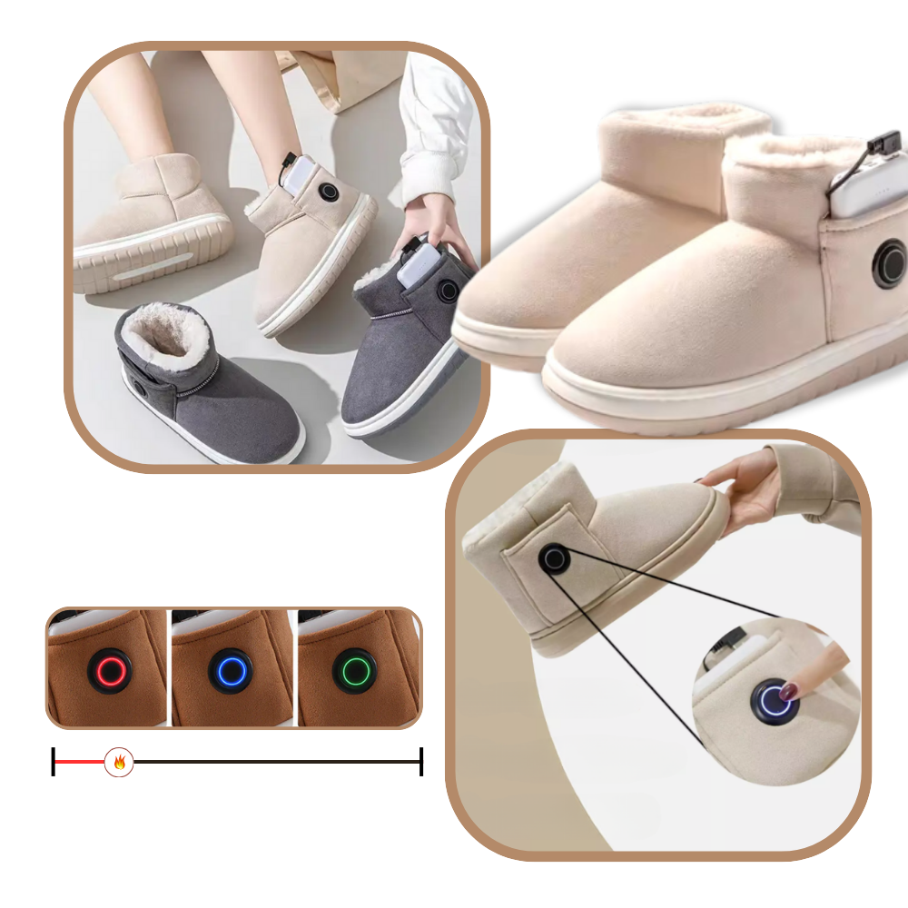 Botas de inverno aquecidas com níveis de aquecimento ajustáveis e forro interior macio
