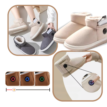 Botas de inverno aquecidas com níveis de aquecimento ajustáveis e forro interior macio