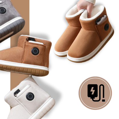 Botas de inverno aquecidas com níveis de aquecimento ajustáveis e forro interior macio