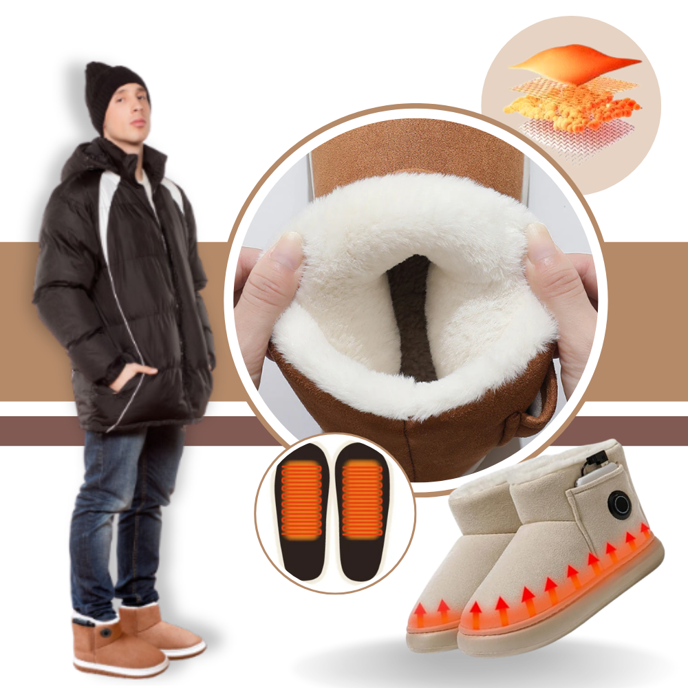Botas de inverno aquecidas com níveis de aquecimento ajustáveis e forro interior macio