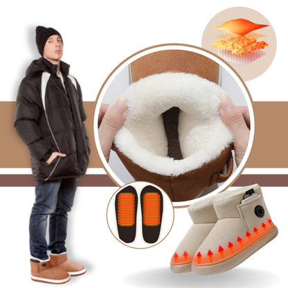 Botas de inverno aquecidas com níveis de aquecimento ajustáveis e forro interior macio