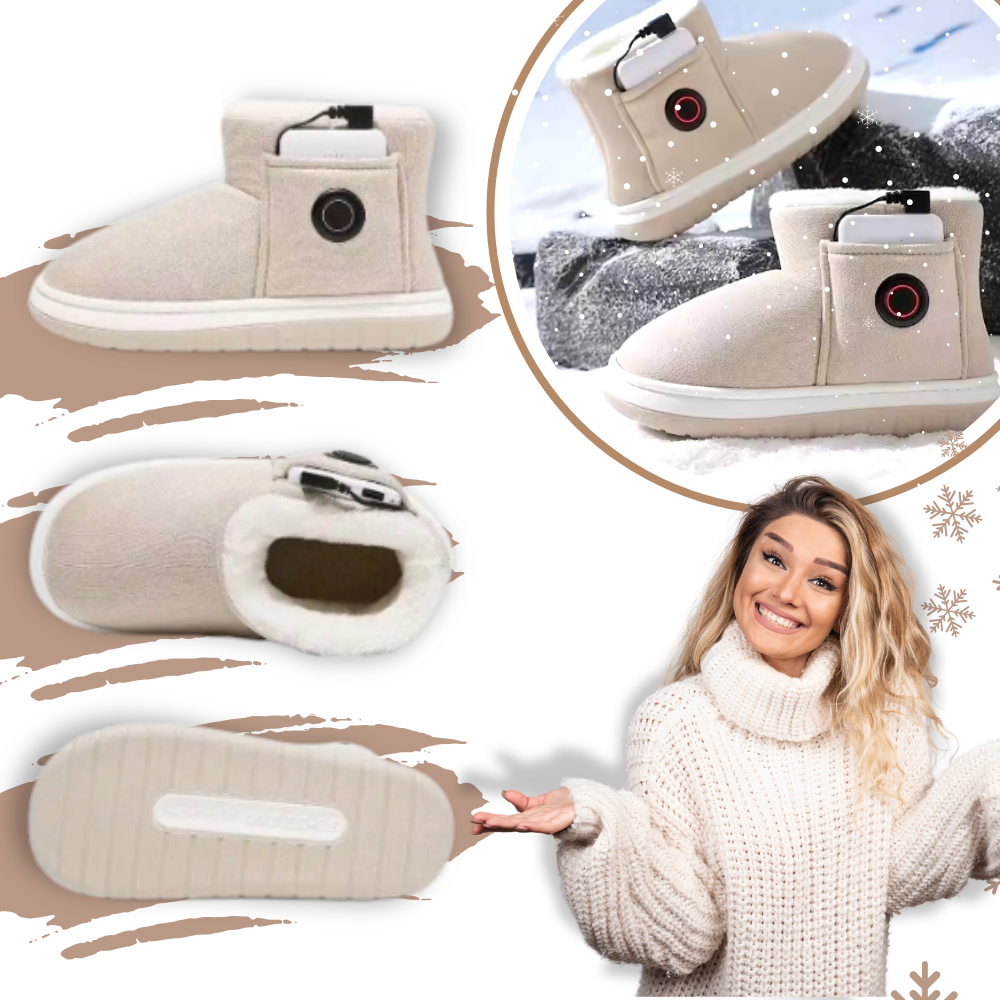 Botas de inverno aquecidas com níveis de aquecimento ajustáveis e forro interior macio