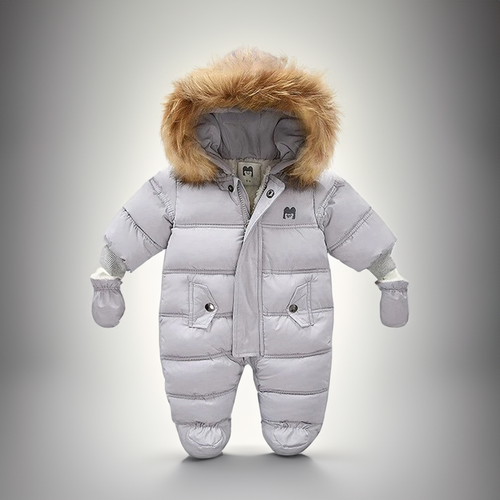 Mono de invierno cálido para bebé: traje de nieve con forro