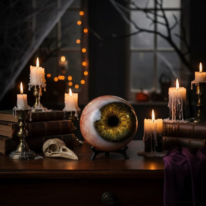 Decoración de manzana de Halloween con soporte