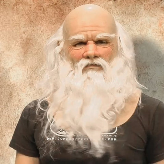 Realistische Weihnachtsmann Vollmaske mit Bart