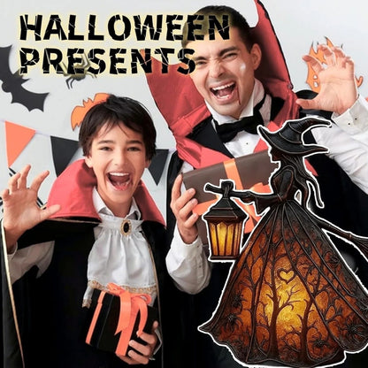 Figura de bruja de Halloween con farol LED