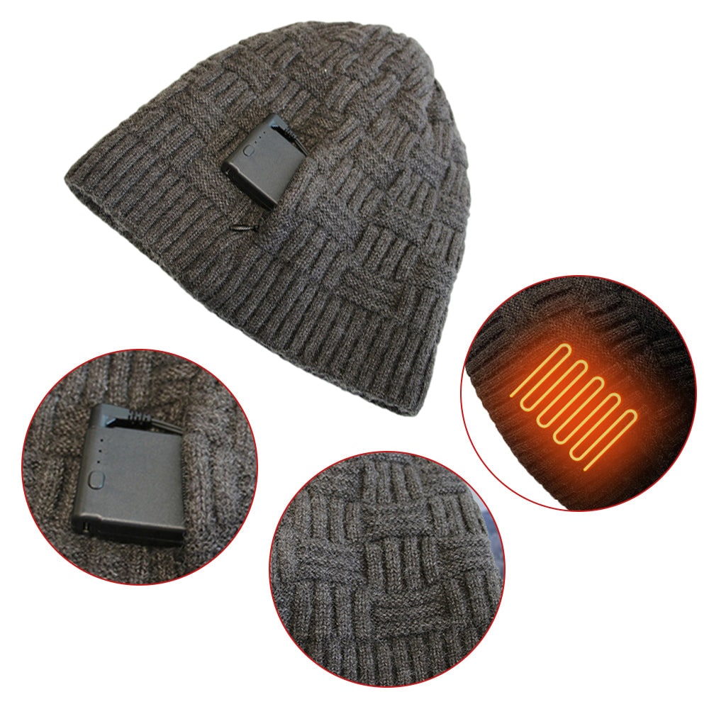 Elektrische Strickmütze mit wiederaufladbarem Akku
