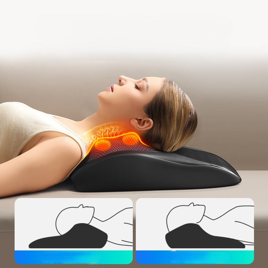 Almofada de massagem shiatsu com função de aquecimento e comando à distância