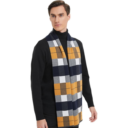 Herren-Schal mit Karomuster und elegantem Streifendesign