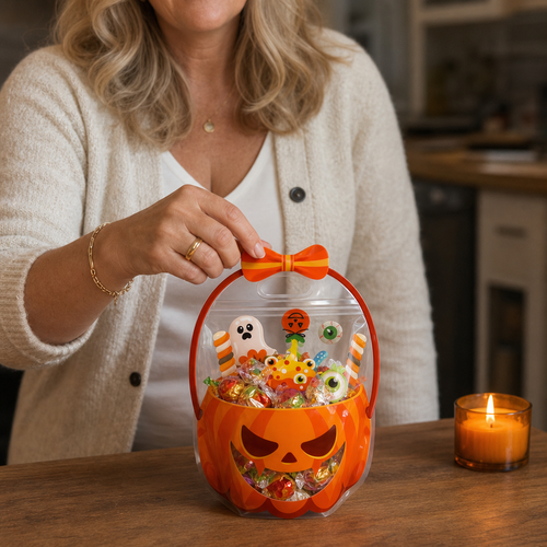 Halloween Geschenktüten mit Kürbis- und Hexenkesselmotiv – 30er Set