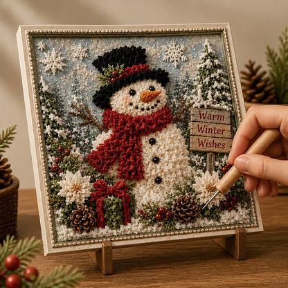 Božićni 3D set za izradu ukrasa tehnikom punch art s pređom