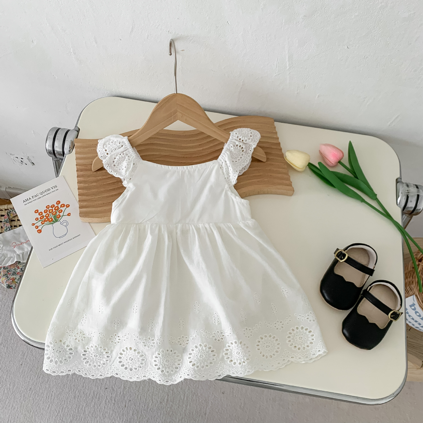 Vestido de batizado Amélie para bebé – Elegante e intemporal