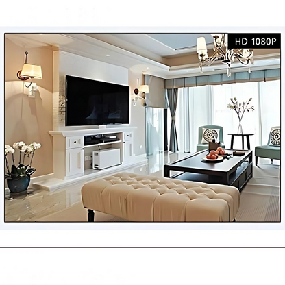 Mini câmara de segurança sem fios – compacta e fina para monitorização residencial.