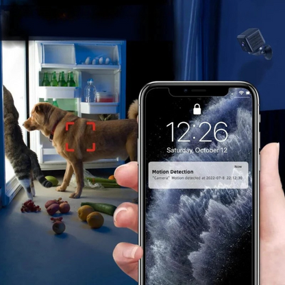 Mini câmara de segurança sem fios – compacta e fina para monitorização residencial.