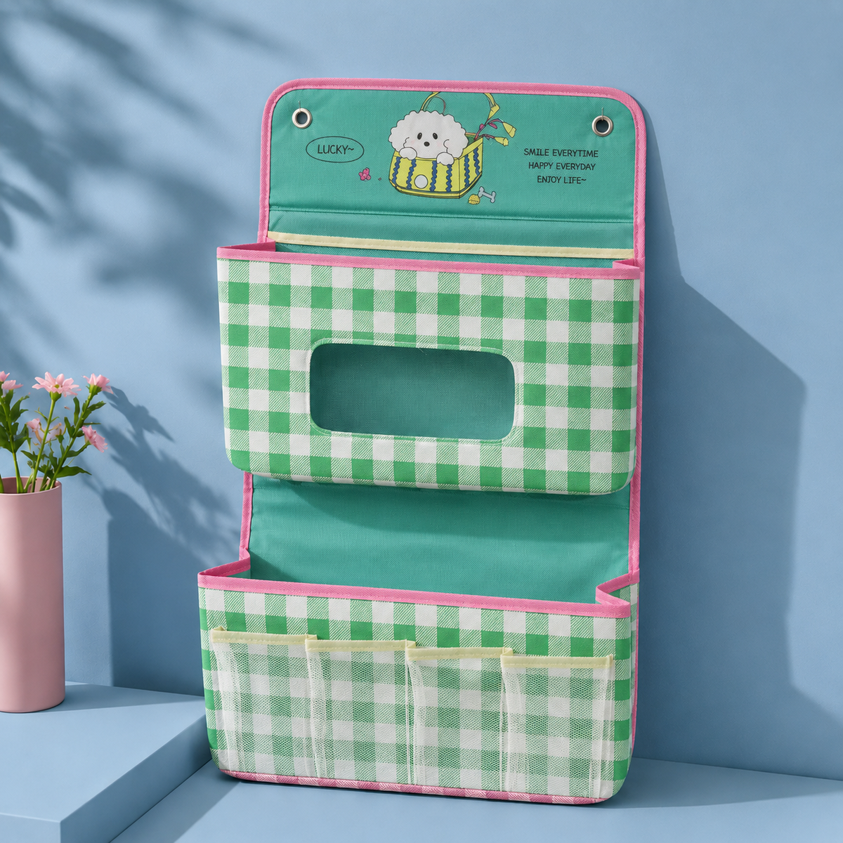 Organizador de pared colgante con varios compartimentos