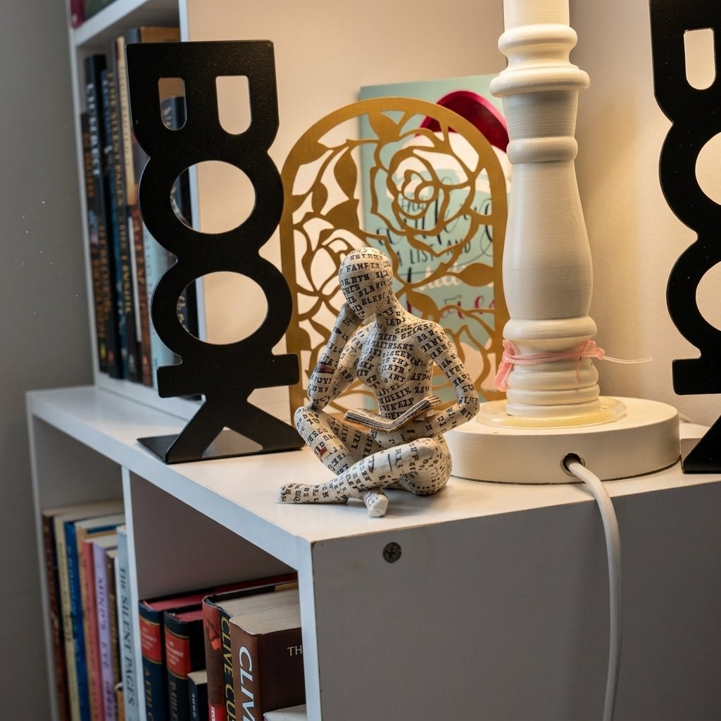 Figura decorativa de lector para estantería y escritorio