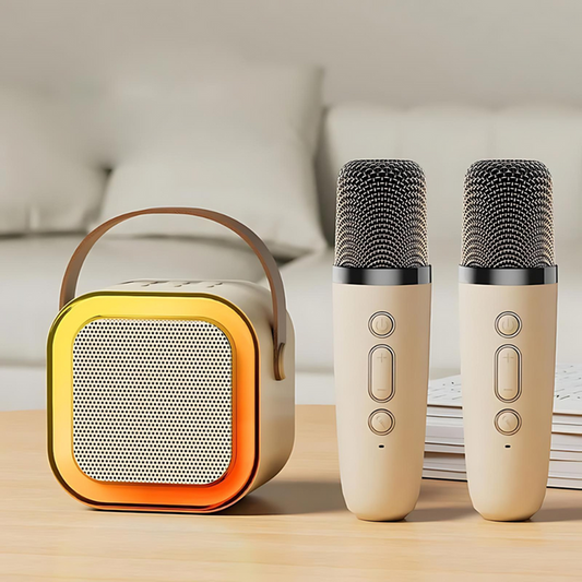 Mini Karaoke-Set mit Zwei Kabellosen Mikrofonen