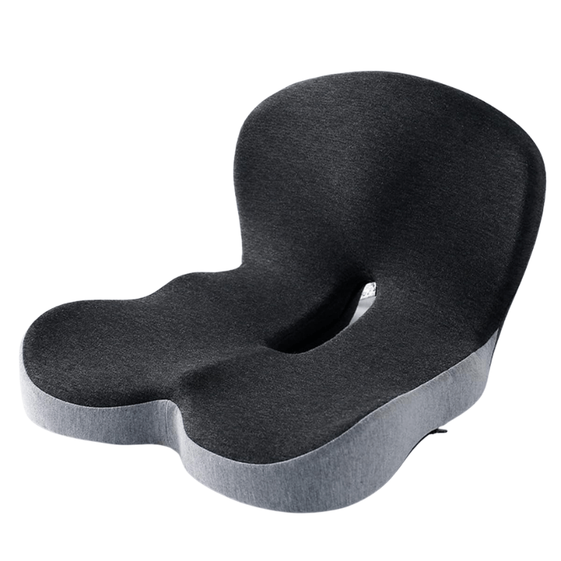 Almofada de assento ergonómica com apoio para as costas e recorte