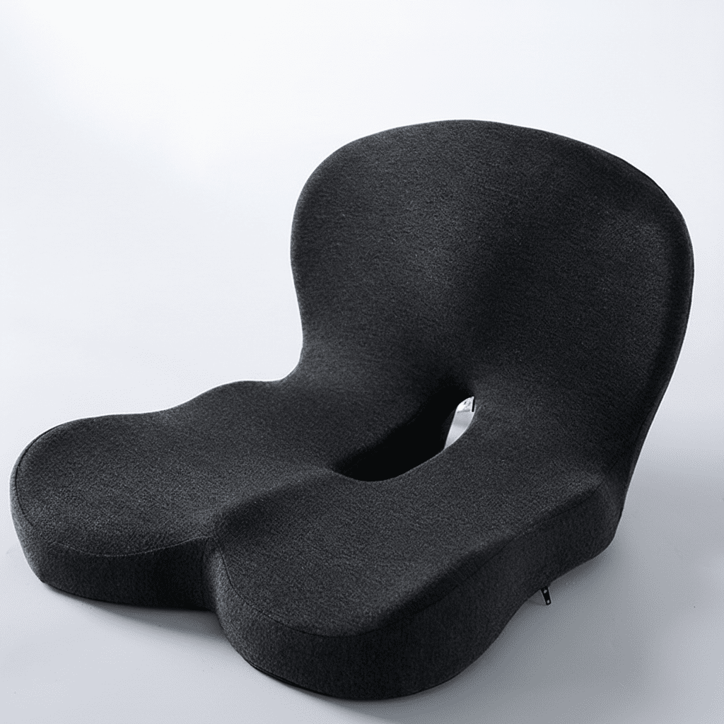 Almofada de assento ergonómica com apoio para as costas e recorte