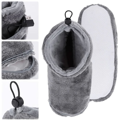 Pantuflas de felpa con calefacción USB