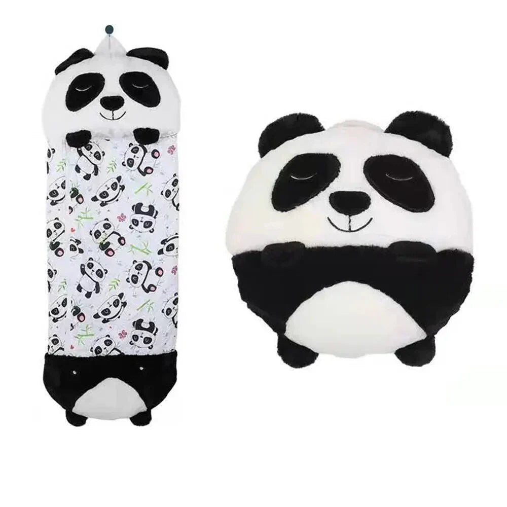 Kinder Schlafsack mit Kuscheltier 2-in-1 Tiermotiv