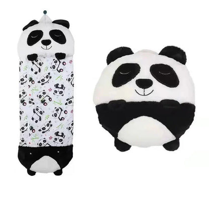 Kinder Schlafsack mit Kuscheltier 2-in-1 Tiermotiv