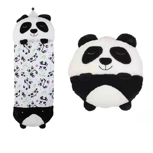 Kinder Schlafsack mit Kuscheltier 2-in-1 Tiermotiv
