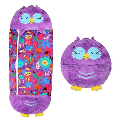 Kinder Schlafsack mit Kuscheltier 2-in-1 Tiermotiv