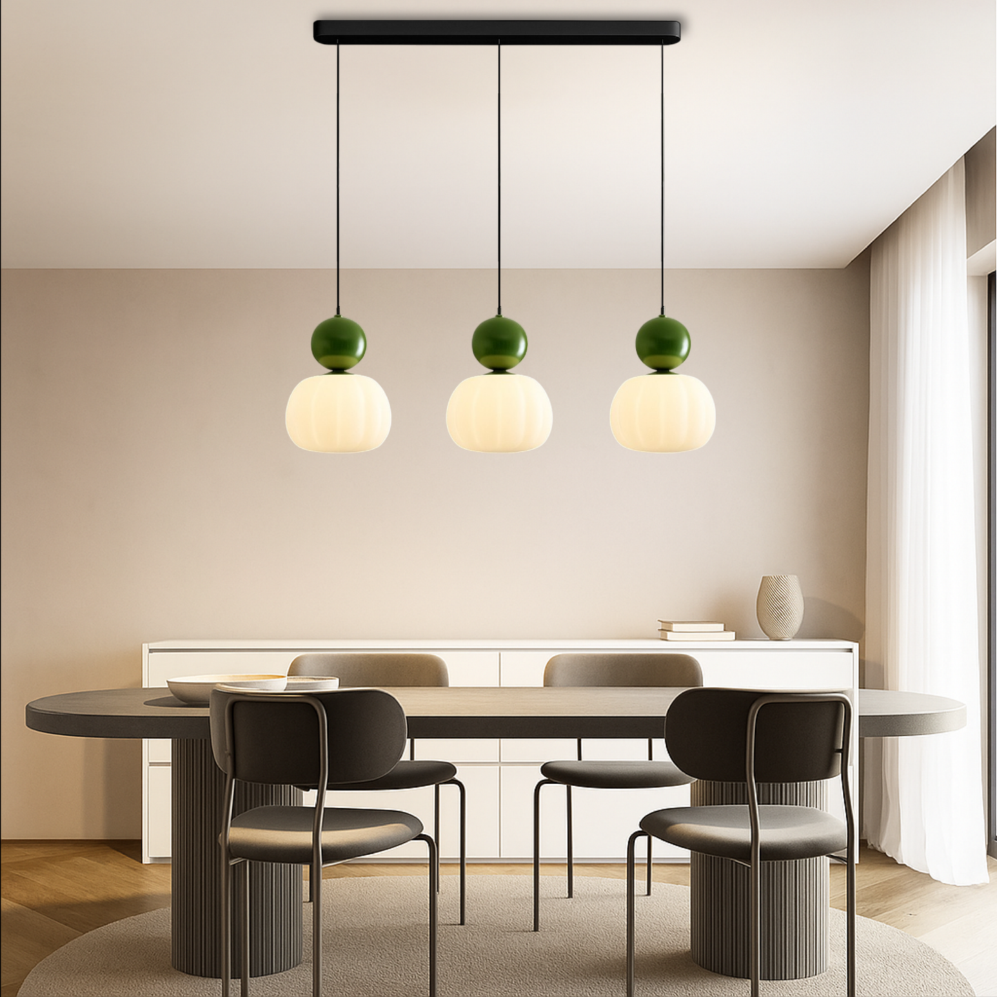 Candeeiro suspenso Art Déco com cúpula redonda