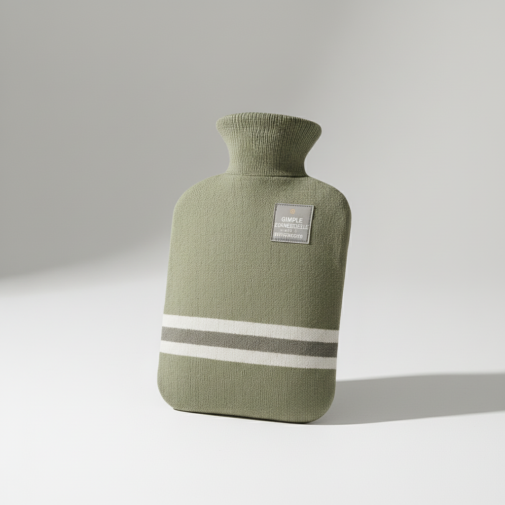 Wärmflasche mit abnehmbarem Strickbezug