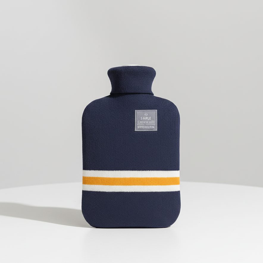 Wärmflasche mit abnehmbarem Strickbezug