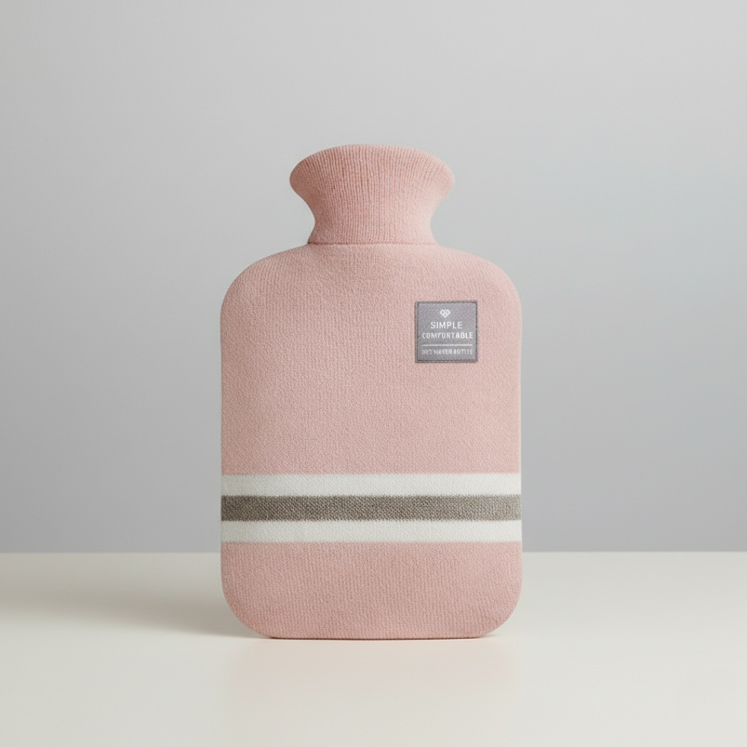 Wärmflasche mit abnehmbarem Strickbezug