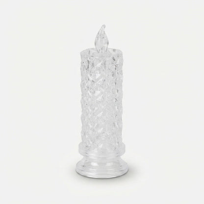 Conjunto de 4 velas LED decorativas com visual de cristal e luz branca quente