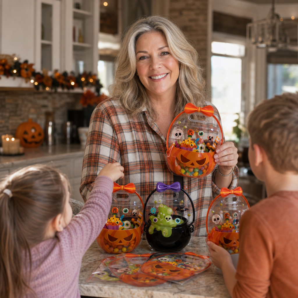 Halloween Geschenktüten mit Kürbis- und Hexenkesselmotiv – 30er Set
