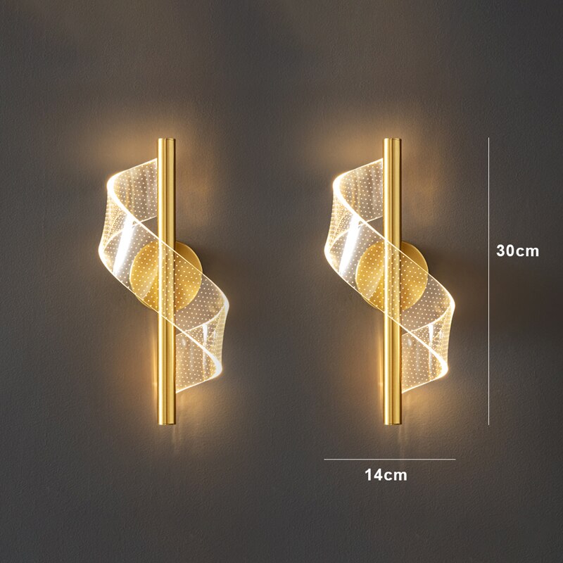 Lámpara de pared LED moderna con diseño en espiral