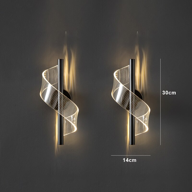 Lámpara de pared LED moderna con diseño en espiral