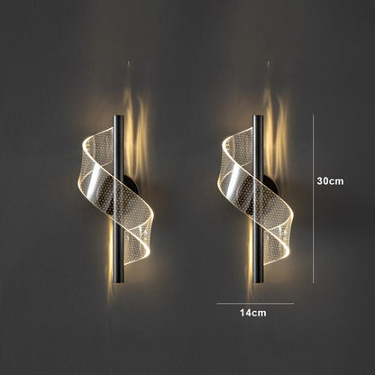 Lámpara de pared LED moderna con diseño en espiral