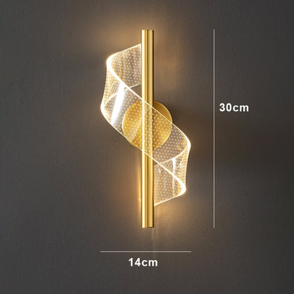 Lámpara de pared LED moderna con diseño en espiral