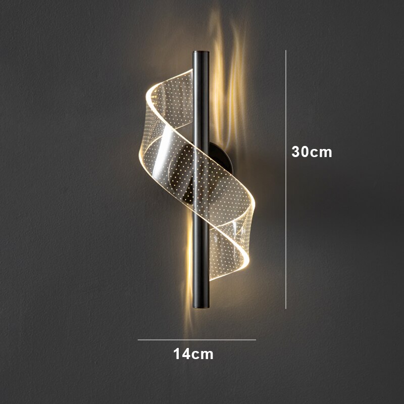 Lámpara de pared LED moderna con diseño en espiral
