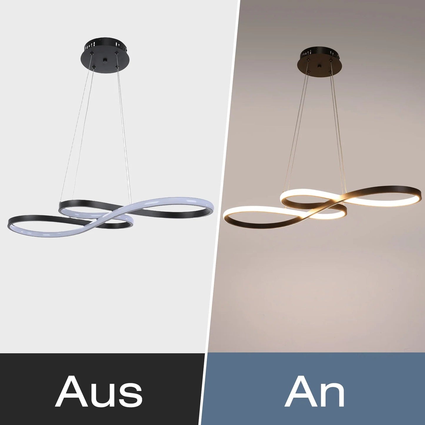 Lámpara colgante LED con diseño de anillo y función regulable