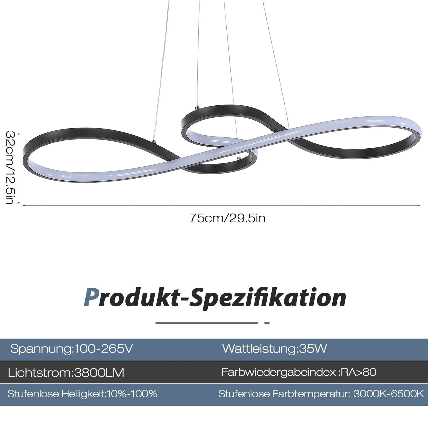 Lámpara colgante LED con diseño de anillo y función regulable