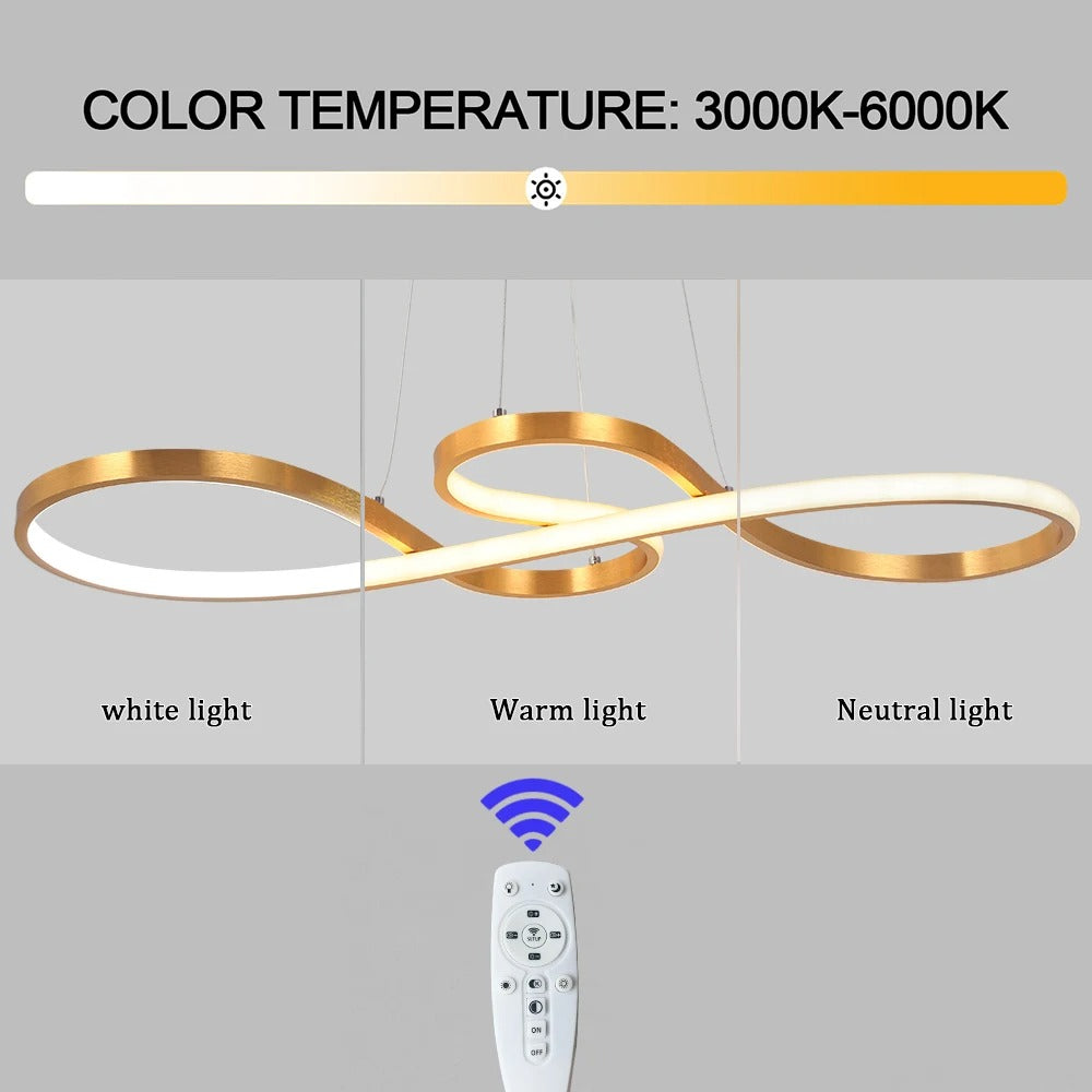 Lámpara colgante LED con diseño de anillo y función regulable