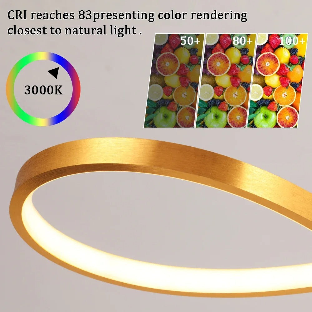 Lámpara colgante LED con diseño de anillo y función regulable