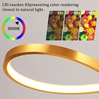 Lámpara colgante LED con diseño de anillo y función regulable
