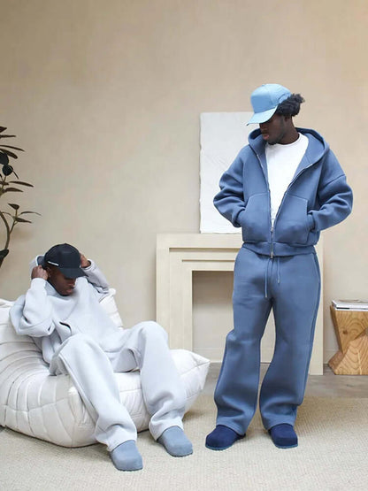 Herren Trainingsanzug Set mit Kapuzenjacke und Jogginghose