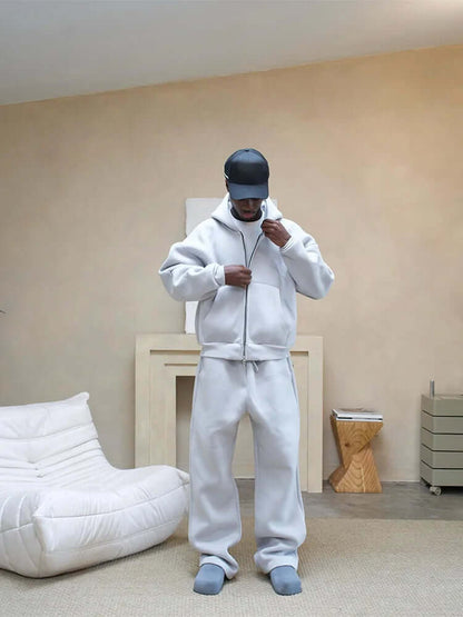 Herren Trainingsanzug Set mit Kapuzenjacke und Jogginghose