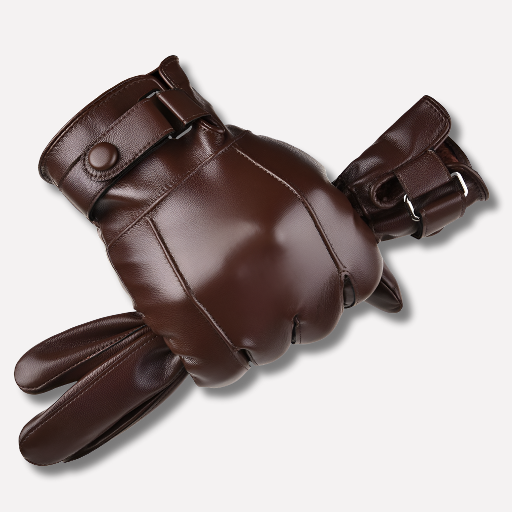 Guantes de invierno para hombre con cierre de hebilla