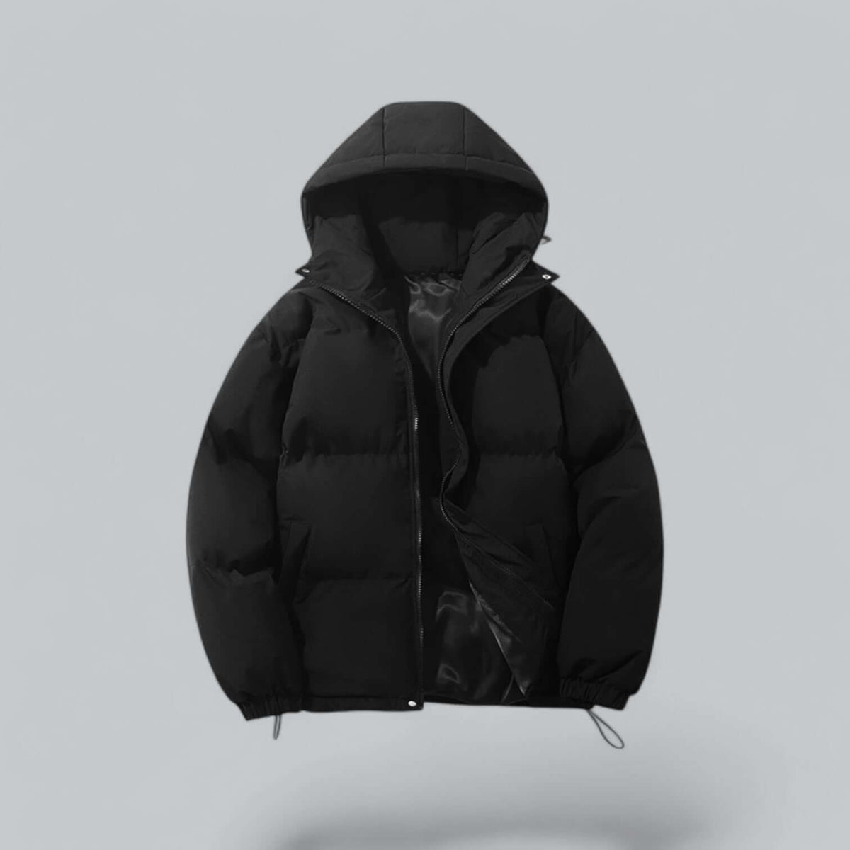 Herren Winterjacke mit Kapuze, Steppdesign und Reißverschluss